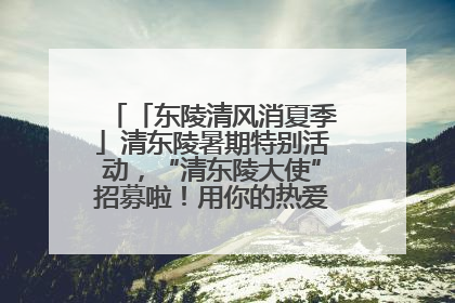 「东陵清风消夏季」清东陵暑期特别活动，“清东陵大使”招募啦！用你的热爱守护世界遗产！