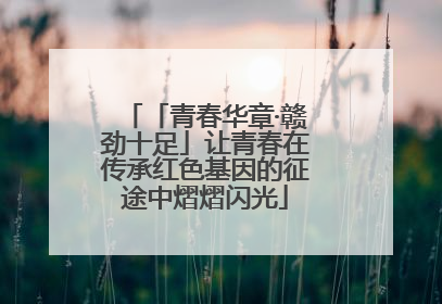 「青春华章·赣劲十足」让青春在传承红色基因的征途中熠熠闪光