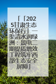 「2025甘肃生态环保行」一渠清水润绿洲：景电二期提质增效工程筑牢西部生态安全屏障