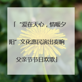 “爱在天心，情暖夕阳”文化惠民演出奏响父亲节节日欢歌