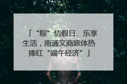 “粽”情假日、乐享生活，南通文商旅体热捧红“端午经济”