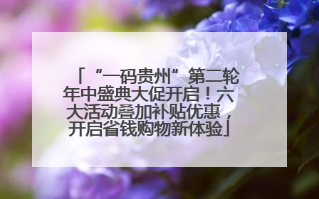 “一码贵州”第二轮年中盛典大促开启！六大活动叠加补贴优惠，开启省钱购物新体验