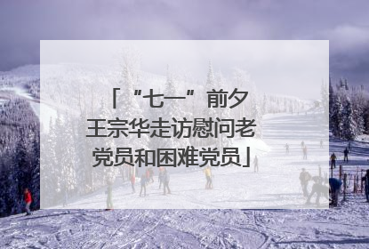 “七一”前夕 王宗华走访慰问老党员和困难党员