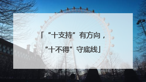 “十支持”有方向，“十不得”守底线