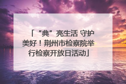“典”亮生活 守护美好！荆州市检察院举行检察开放日活动