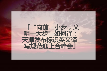“向前一小步，文明一大步”如何译：天津发布标识英文译写规范迎上合峰会