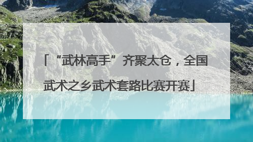 “武林高手”齐聚太仓，全国武术之乡武术套路比赛开赛