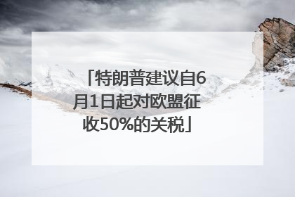 特朗普建议自6月1日起对欧盟征收50%的关税