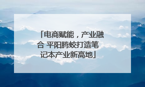 电商赋能，产业融合 平阳腾蛟打造笔记本产业新高地