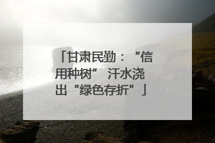 甘肃民勤：“信用种树” 汗水浇出“绿色存折”