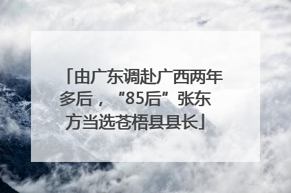 由广东调赴广西两年多后，“85后”张东方当选苍梧县县长
