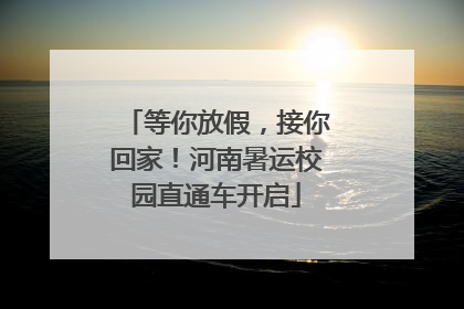等你放假，接你回家！河南暑运校园直通车开启