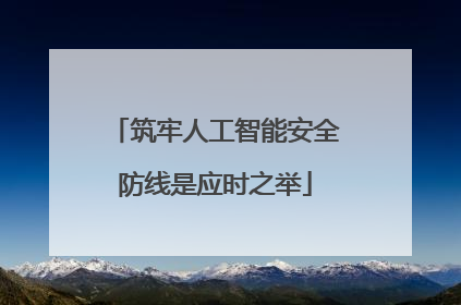 筑牢人工智能安全防线是应时之举