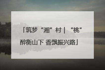 筑梦“湘”村｜“桃”醉衡山下 香飘振兴路