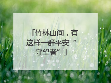 竹林山间，有这样一群平安“守望者”