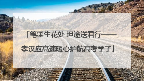 笔墨生花处 坦途送君行——孝汉应高速暖心护航高考学子