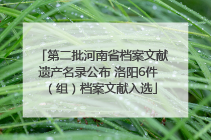 第二批河南省档案文献遗产名录公布 洛阳6件（组）档案文献入选