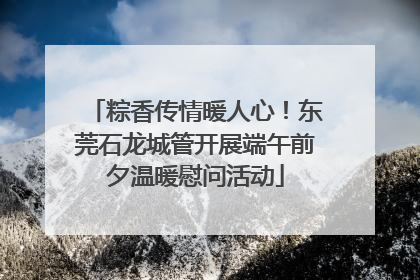 粽香传情暖人心！东莞石龙城管开展端午前夕温暖慰问活动