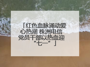 红色血脉涌动爱心热潮 株洲电信党员干部以热血迎“七一”