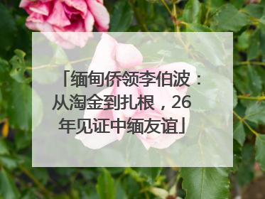 缅甸侨领李伯波：从淘金到扎根，26年见证中缅友谊