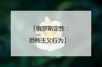俄罗斯定性：恐怖主义行为
