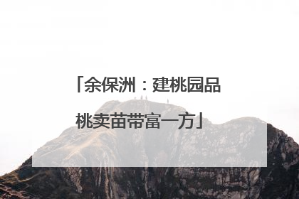 余保洲：建桃园品桃卖苗带富一方