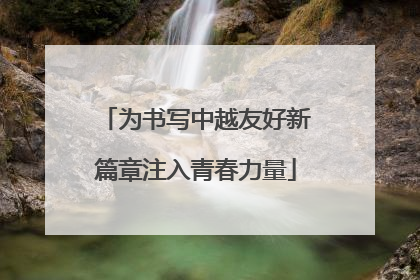 为书写中越友好新篇章注入青春力量