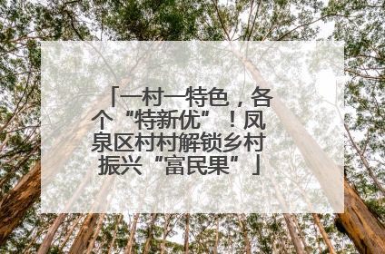一村一特色，各个“特新优”！凤泉区村村解锁乡村振兴“富民果”