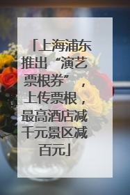 上海浦东推出“演艺票根券”，上传票根，最高酒店减千元景区减百元