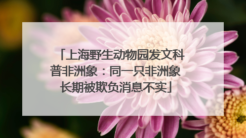 上海野生动物园发文科普非洲象：同一只非洲象长期被欺负消息不实