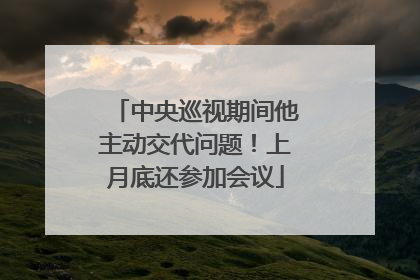 中央巡视期间他主动交代问题！上月底还参加会议