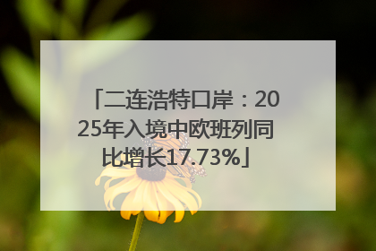 二连浩特口岸：2025年入境中欧班列同比增长17.73%
