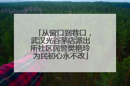 从窗口到巷口，武汉光谷茅店派出所社区民警樊艳玲为民初心永不改