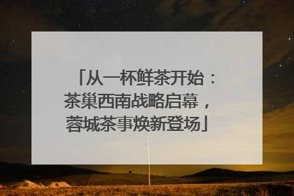 从一杯鲜茶开始：茶巢西南战略启幕，蓉城茶事焕新登场