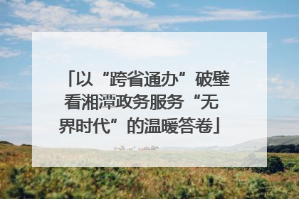以“跨省通办”破壁 看湘潭政务服务“无界时代”的温暖答卷