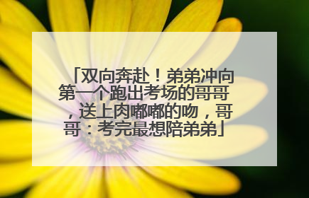 双向奔赴！弟弟冲向第一个跑出考场的哥哥，送上肉嘟嘟的吻，哥哥：考完最想陪弟弟