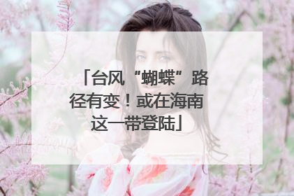 台风“蝴蝶”路径有变！或在海南这一带登陆