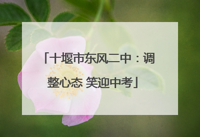 十堰市东风二中：调整心态 笑迎中考