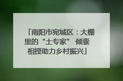 南阳市宛城区：大棚里的“土专家” 倾囊相授助力乡村振兴
