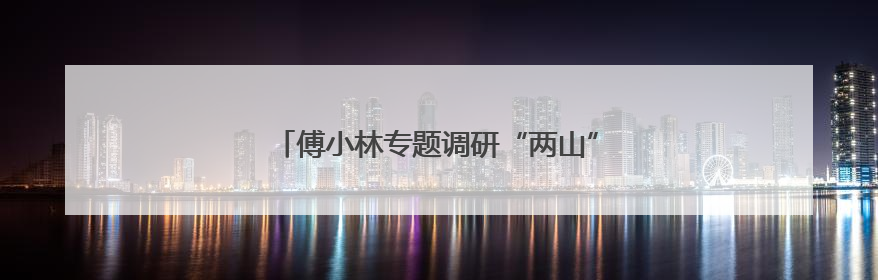 傅小林专题调研“两山”转化突破攻坚战推进情况
