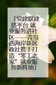 党建联建搭平台 就业服务进社区——青岛西海岸新区政社携手打造“零工之家”就业服务新阵地