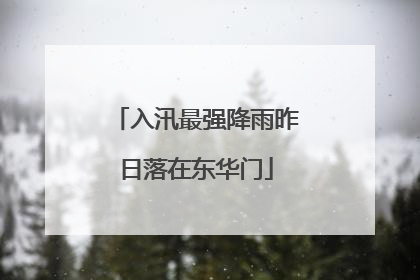 入汛最强降雨昨日落在东华门