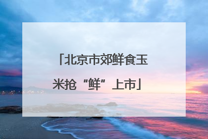 北京市郊鲜食玉米抢“鲜”上市