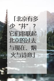 北京有多少“井”？它们串联起北京的过去与现在、烟火与诗意
