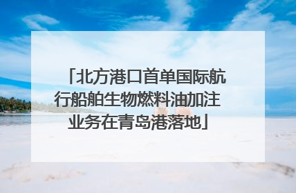 北方港口首单国际航行船舶生物燃料油加注业务在青岛港落地