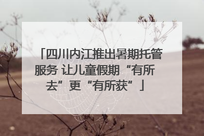 四川内江推出暑期托管服务 让儿童假期“有所去”更“有所获”