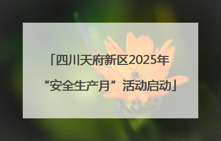 四川天府新区2025年“安全生产月”活动启动