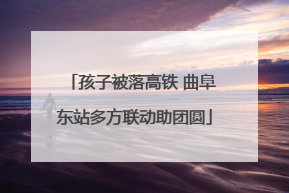 孩子被落高铁 曲阜东站多方联动助团圆