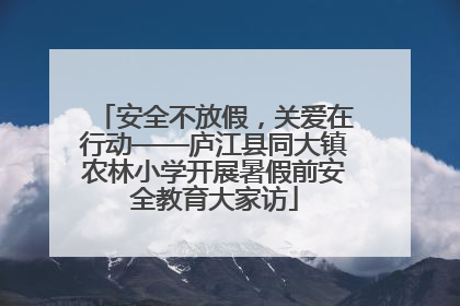 安全不放假，关爱在行动——庐江县同大镇农林小学开展暑假前安全教育大家访