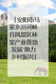 安阳市马家乡洹河峡谷风景区林果产业蓬勃发展 助力乡村振兴